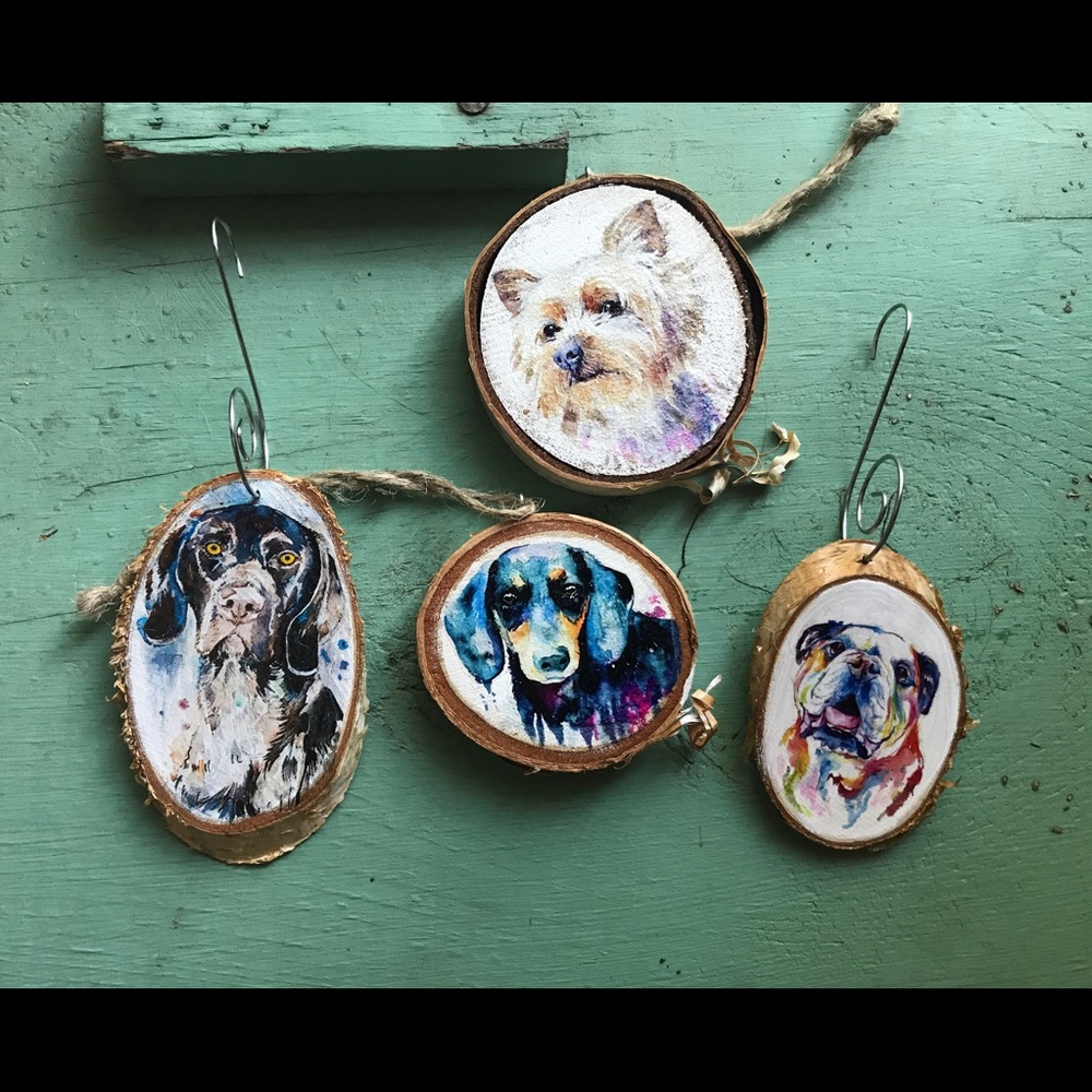 Dog ornaments, dachshund, shorthair pointer, GSP ornament, German shorthair poin